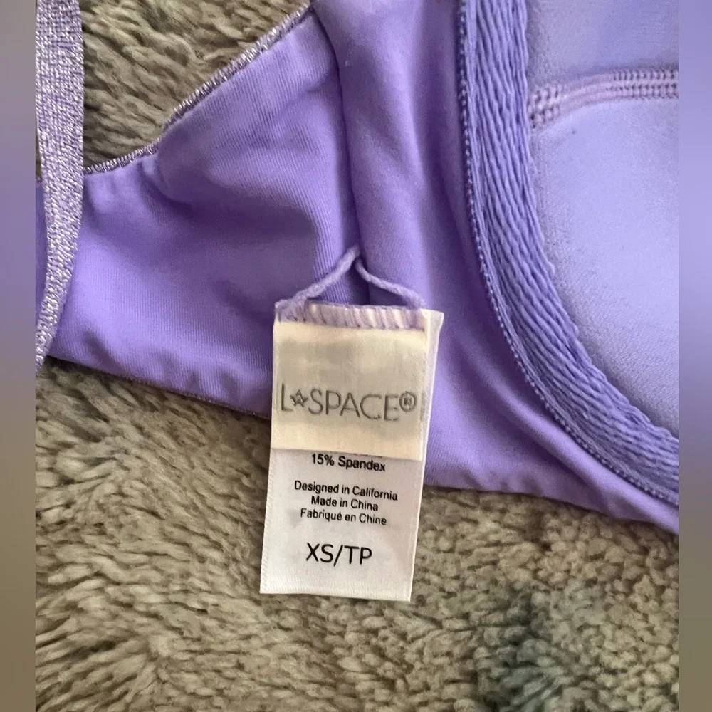 LSpace shimmery lavender bikini top, XS